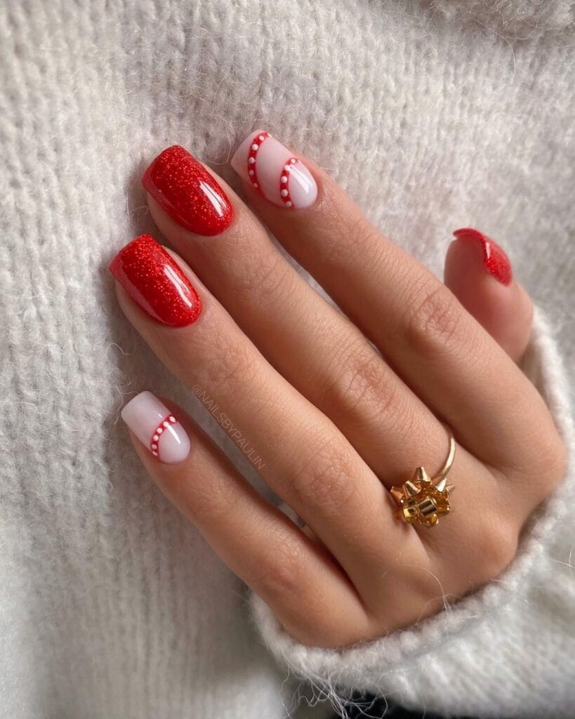 Glitter Christmas Nails 