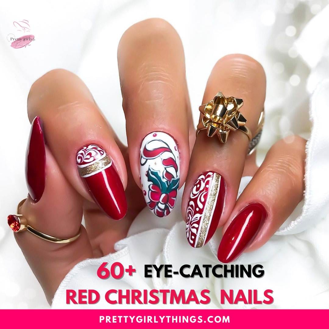 red christmas nails
