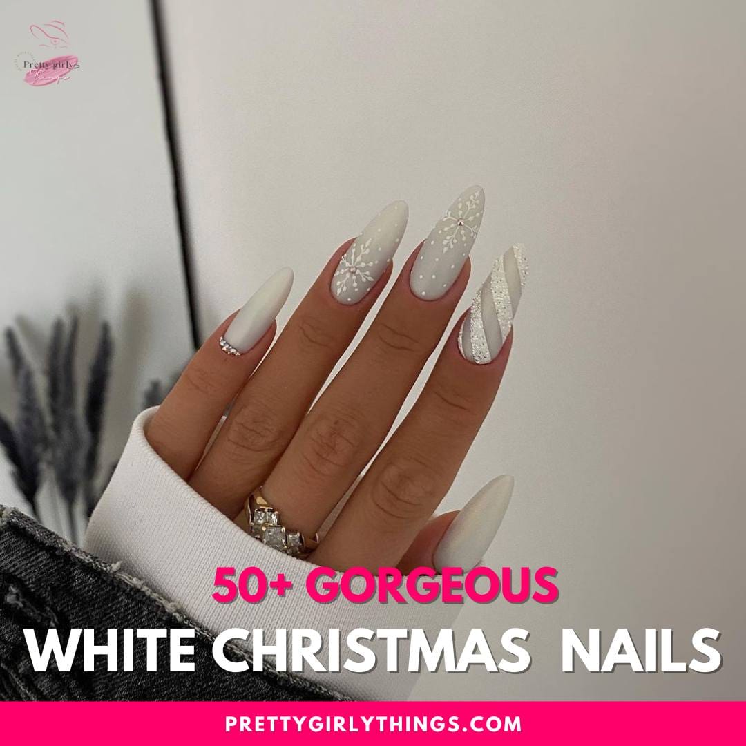 White Christmas Nails