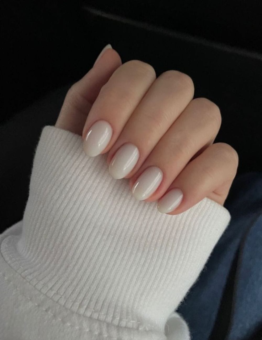 Milky White Nails