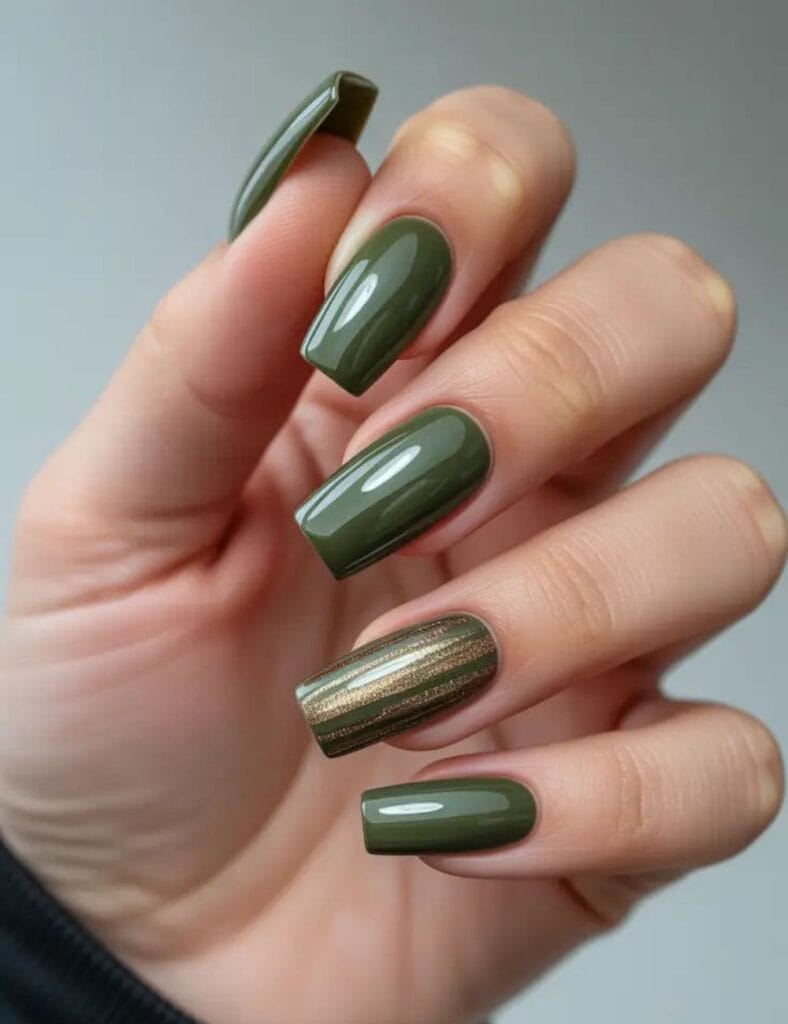 Olive Green Nails