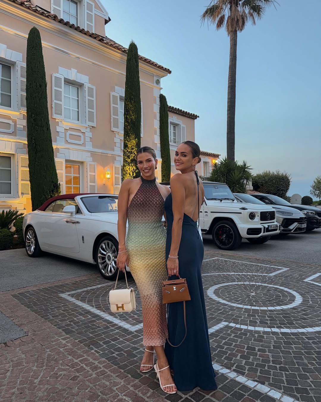 Ombre crochet halterneck midi dress with a gradient color effect