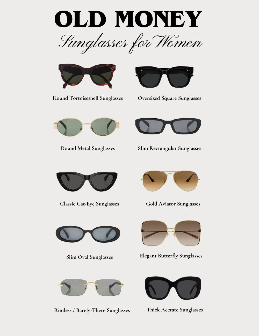 Old Money Sunglasses for Women