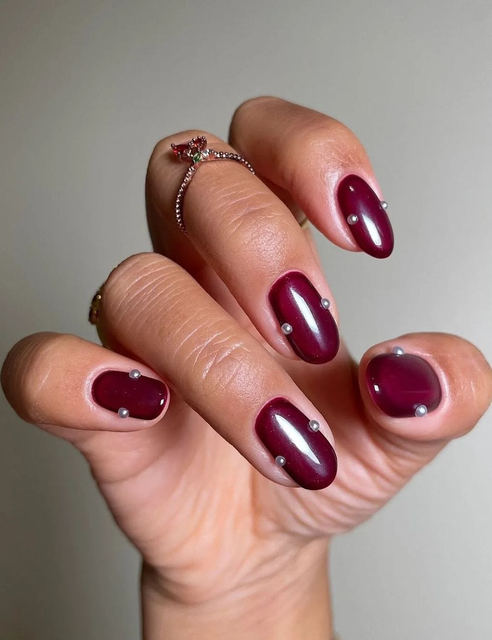Maroon Nails